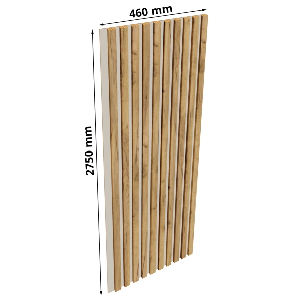 Lamele na kaszmirowej płycie - 12x28 mm - 10 sztuk - moduł łączący - 46 cm - Dąb Craft Złoty