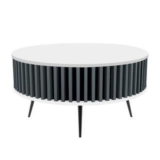 Stolik Kawowy Borneo - blat: BIAŁY - kolor lameli: Antracyt