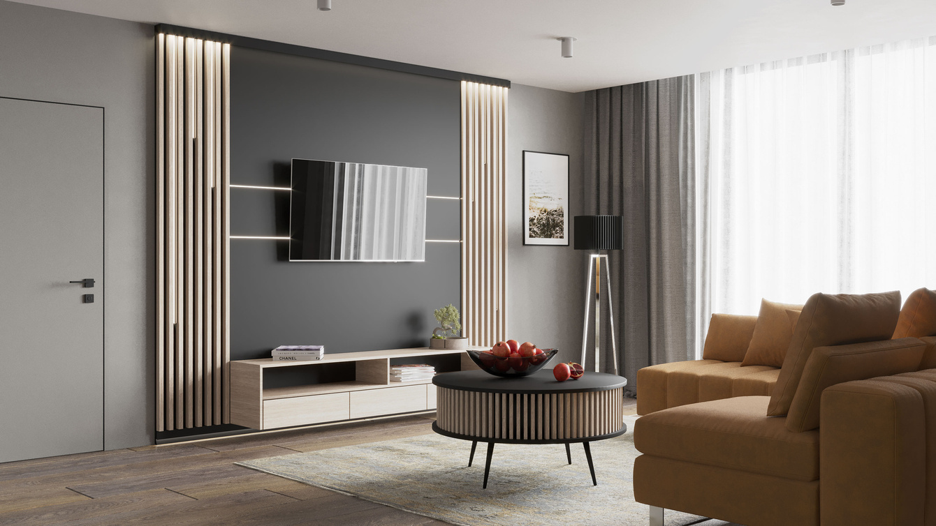 Lamele na płycie - lampy liniowe - 100,4 cm - Dąb Naturalny Fornitury