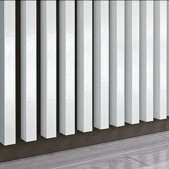 Biel Capri Wysoki Połysk - Lamele Premium 3D - Panele ozdobne ścienne akustyczne pionowe