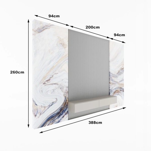 Ścianka RTV z WPC - SLIM 200