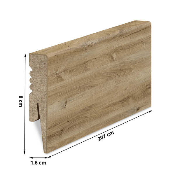 Listwa Przypodłogowa MDF Gładka - DĄB NATURALNY LANCELOT