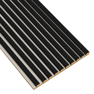 Lamele na kaszmirowej płycie - 12x28 mm - 10 sztuk - moduł łączący - 46 cm - Czarny