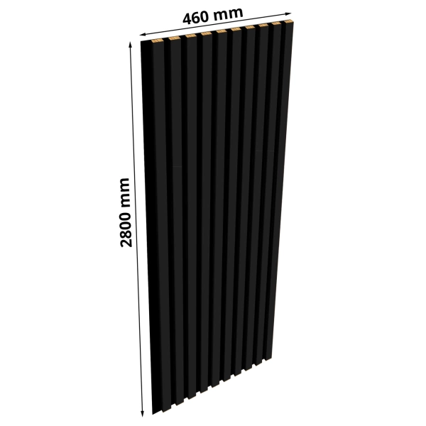 Lamele na płycie - 12x28 mm - 10 sztuk - moduł łączący - 46 cm - 8 kolorów - Czarny