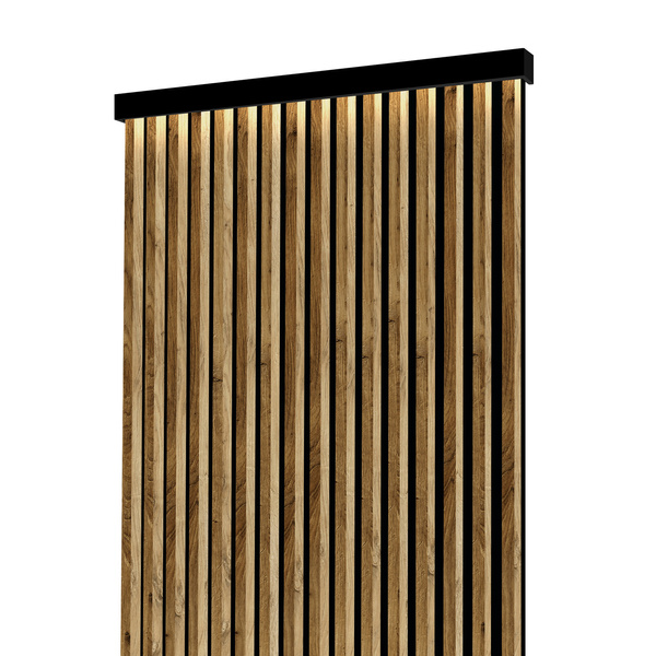 Lamele na płycie - karnisz z oświetleniem LED - 100,4 cm - Dąb Naturalny Lancelot