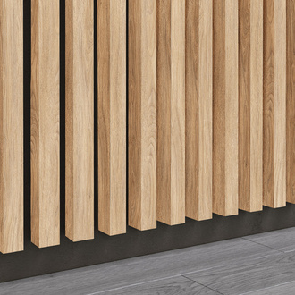 Dąb Naturalny Fornitury - Lamele Premium 3D - Panele ozdobne ścienne akustyczne pionowe