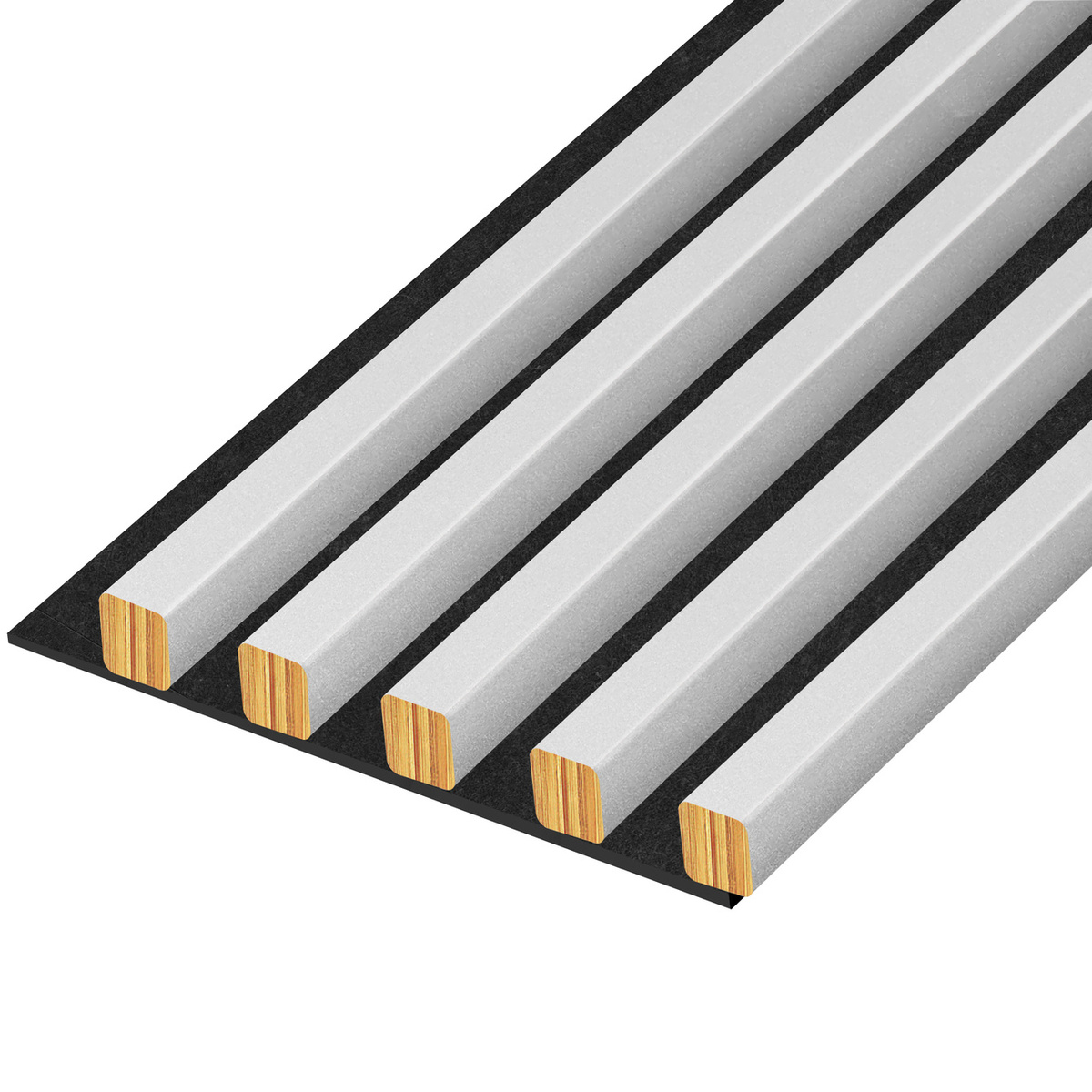 Lamele na filcu - 16x16 mm - 5 sztuk - moduł łączący - 17 cm - Szare Aluminium