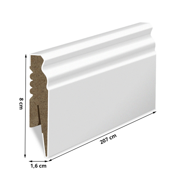 Listwa Przypodłogowa MDF Frezowana - BIAŁA
