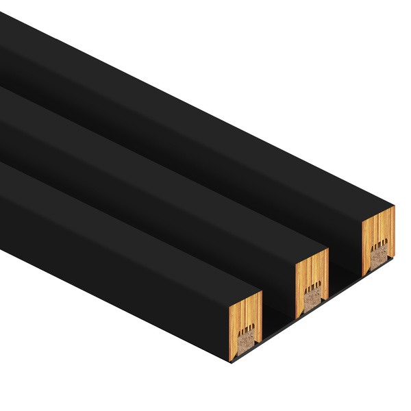 Lamele na płycie - 3 sztuki - moduł podstawowy - 13,5 cm - Czarny