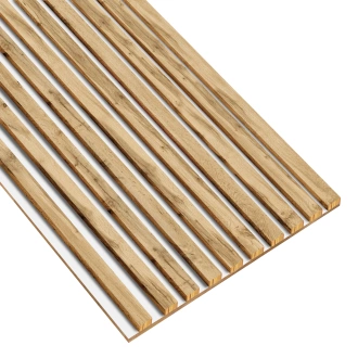Lamele na białej płycie - 12x28 mm - 10 sztuk - moduł: 51,5 cm - Dąb Naturalny Wotan