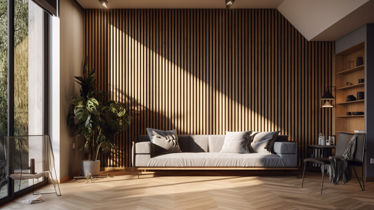 Aranżacja wnętrza z lamelami