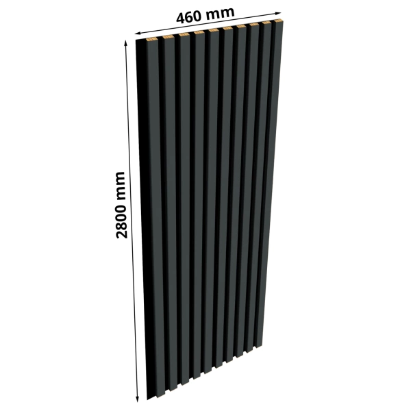 Lamele na płycie - 12x28 mm - 10 sztuk - moduł łączący - 46 cm - 8 kolorów - Antracyt