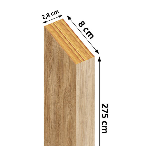 Lamel przepierzeniowy - Dąb Naturalny Fornitury - 28 mm x 80 mm