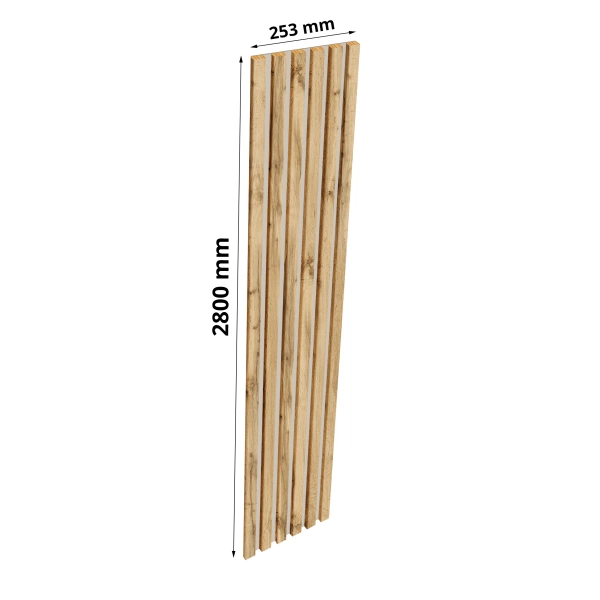 Lamele na kaszmirowej płycie - 12x28 mm - 6 sztuk - moduł podstawowy - 25,3 cm - Dąb Naturalny Wotan