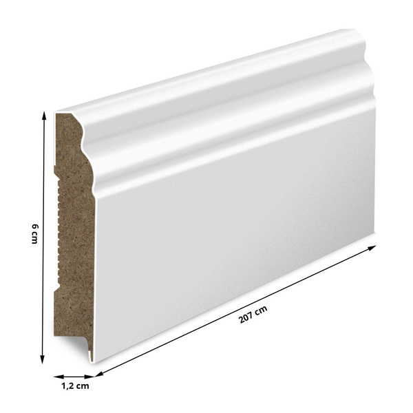 Listwa Przypodłogowa MDF Frezowana - BIAŁA