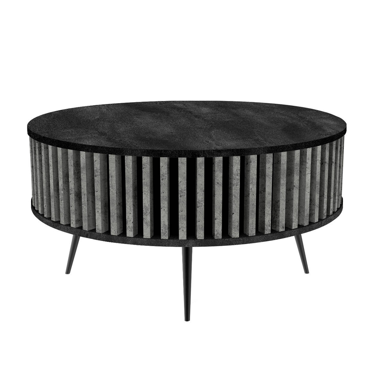 Stolik Kawowy Borneo - blat: Czarny Łupek - kolor lameli: Antracyt