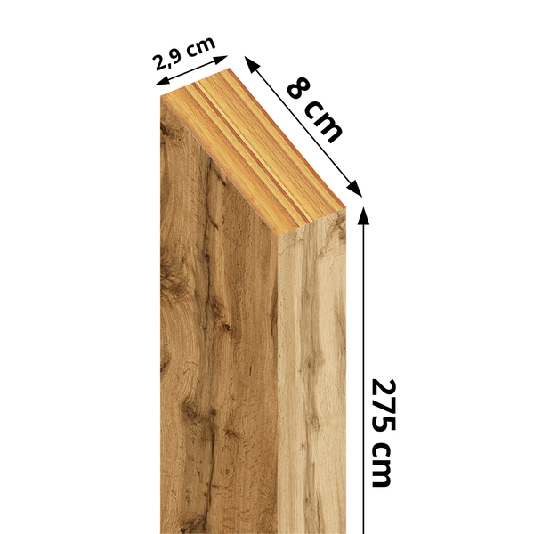 Lamel przepierzeniowy - Dąb Naturalny Wotan - 28 mm x 80 mm