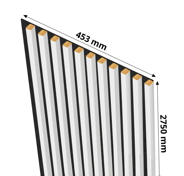 Lamele na filcu - 20x20 mm - 11 sztuk - 45,3 cm - 6 kolorów - Biel Capri