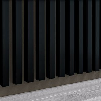 Czarny - Lamele Premium 3D - Panele ozdobne ścienne akustyczne pionowe