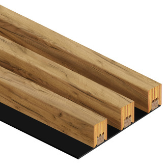 Lamele na płycie - 3 sztuki - moduł łączący - 17 cm - Dąb Craft Złoty
