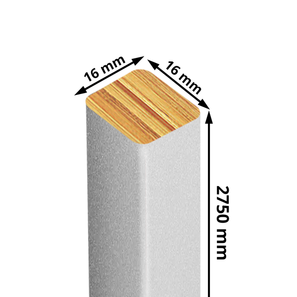 Szare Aluminium - Lamele Premium 3D Slim XS - 16x16 mm - Panele meblowe ścienne trójwymiarowe