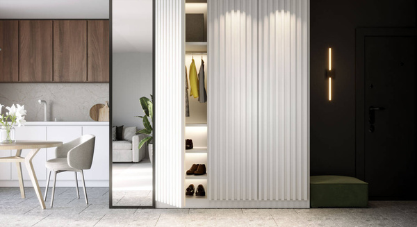 Lamele na filcu - 16x16 mm - 5 sztuk - moduł łączący - Biel Capri