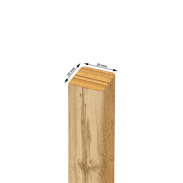 Dąb Naturalny Wotan - Lamele Premium 3D Slim S - 20x20 mm - Panele meblowe ścienne trójwymiarowe