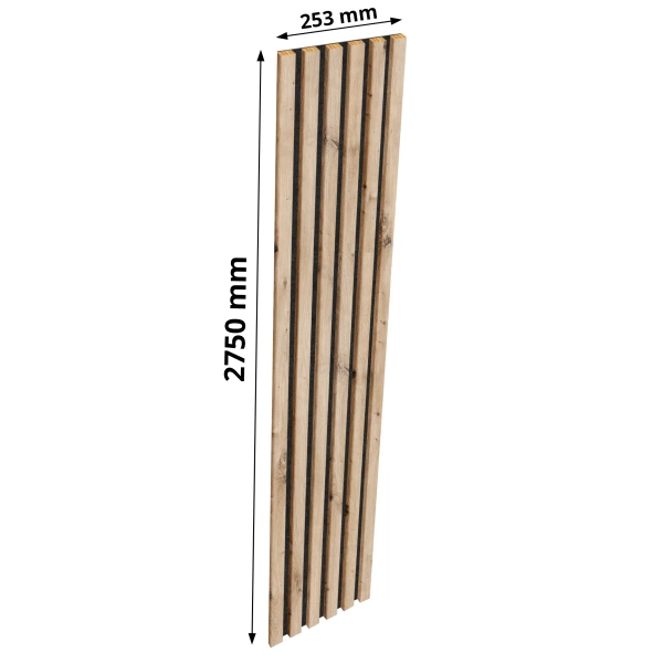 Lamele na filcu - 12x28 mm - 6 sztuk - moduł podstawowy - 25,3 cm - Dąb Artisan