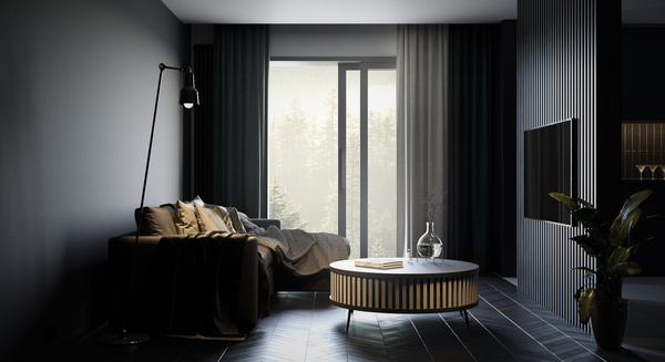 Stolik Kawowy Borneo - blat: DĄB ARTISAN - kolor lameli: Kaszmir