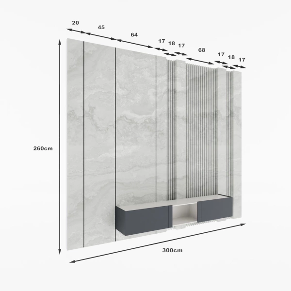 Ścianka RTV z WPC - LIFE