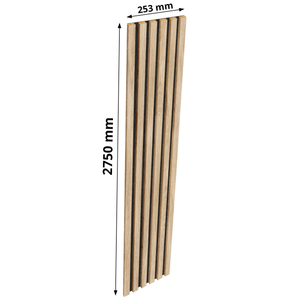 Lamele na filcu - 12x28 mm - 6 sztuk - moduł podstawowy - 25,3 cm - Dąb Naturalny Fornitury