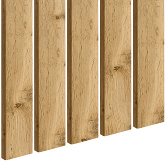 Dąb Naturalny Wotan - Lamele Premium 3D - Deski Lamelowe - 80x16 mm - Panele trójwymiarowe ozdobne ścienne akustyczne pionowe