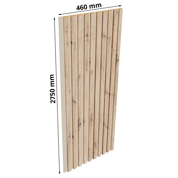 Lamele na kaszmirowej płycie - 12x28 mm - 10 sztuk - moduł łączący - 46 cm - Dąb Artisan