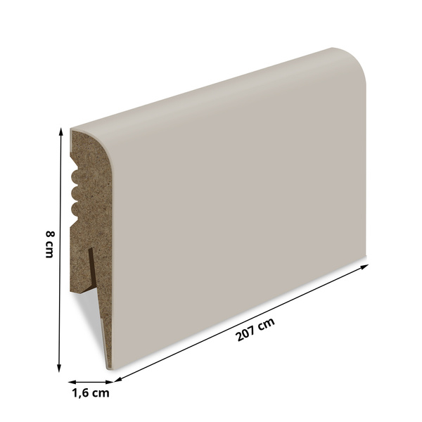 Listwa Przypodłogowa MDF Gładka - KASZMIR - profil R8