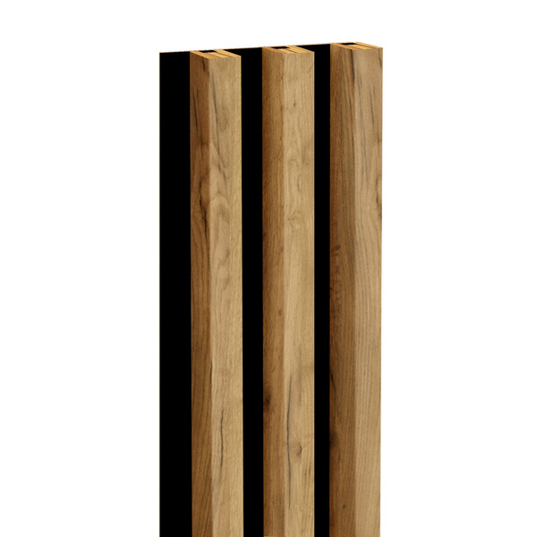 Lamele na płycie - 3 sztuki - moduł łączący - 17 cm - Dąb Craft Złoty