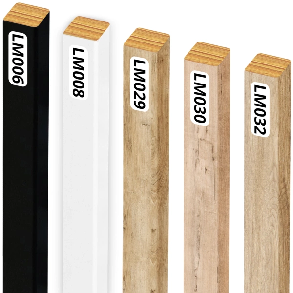 Lamele na filcu - 20x20 mm - 6 sztuk - 24,6 cm - Biel Capri