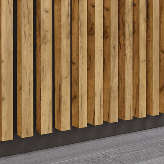 Dąb Craft Złoty- Lamele Premium 3D - Panele ozdobne ścienne akustyczne pionowe