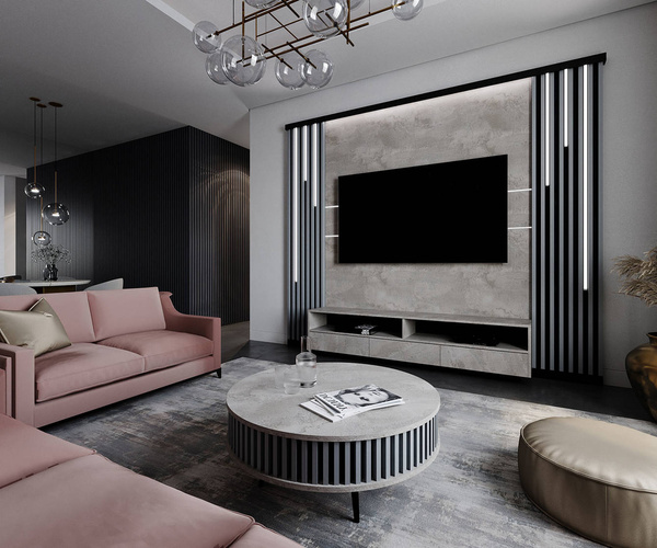 Stolik Kawowy Borneo - blat: DĄB ARTISAN - kolor lameli: Kaszmir