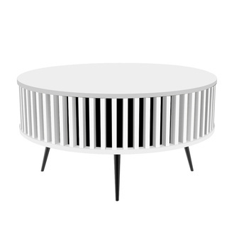 Stolik Kawowy Borneo - blat: BIAŁY - kolor lameli: Biel Capri