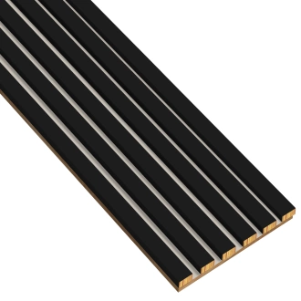 Lamele na kaszmirowej płycie - 12x28 mm - 6 sztuk - moduł podstawowy - 25,3 cm - Czarny