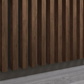 Orzech Capri - Lamele Premium 3D - Panele ozdobne ścienne akustyczne pionowe