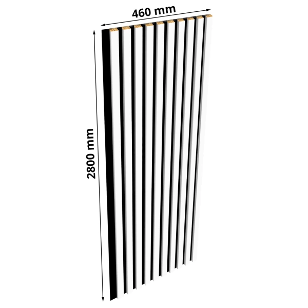 Lamele na płycie - 12x28 mm - 10 sztuk - moduł łączący - 46 cm - 8 kolorów - Biel Capri