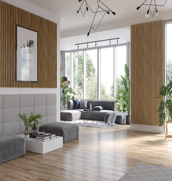 Dąb Naturalny Lancelot - Lamele na płycie - 8 sztuk - moduł podstawowy - 48,4 cm