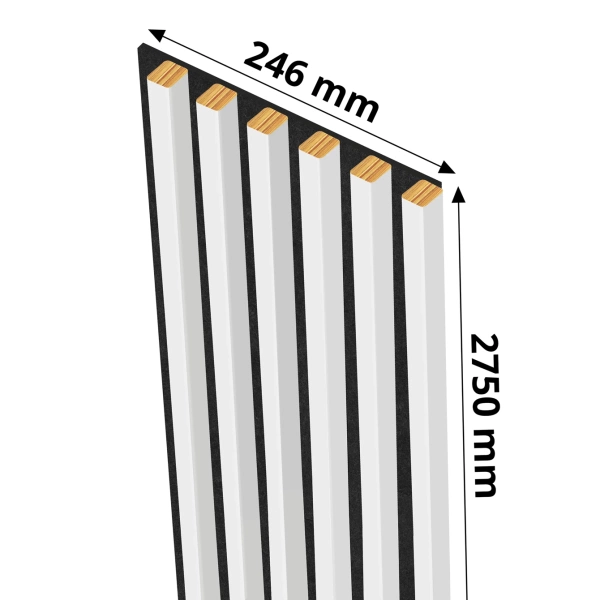 Lamele na filcu - 20x20 mm - 6 sztuk - 24,6 cm - Biel Capri