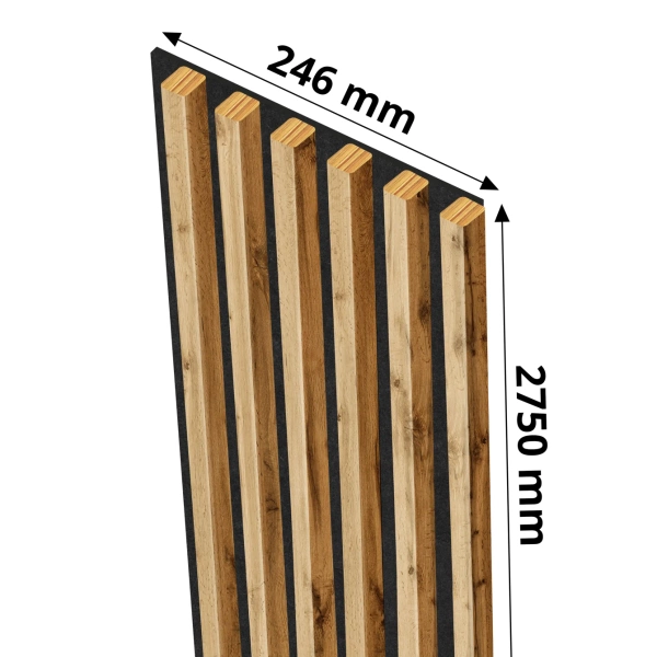 Lamele na filcu - 20x20 mm - 6 sztuk - 24,6 cm - Dąb Naturalny Wotan