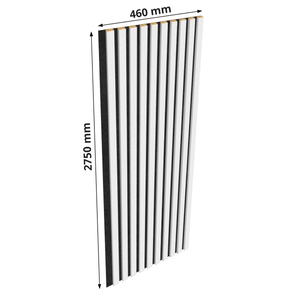 Lamele na filcu - 12x28 mm - 10 sztuk - moduł łączący - 46 cm - Biel Capri