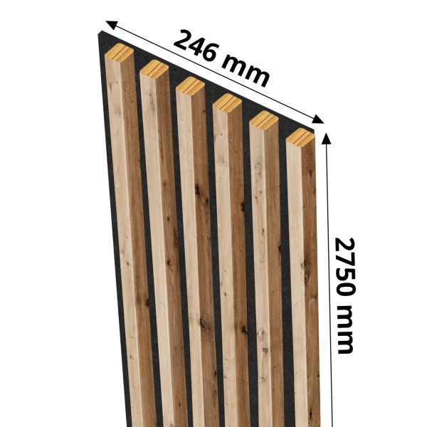Lamele na filcu - 20x20 mm - 6 sztuk - 24,6 cm - Dąb Artisan