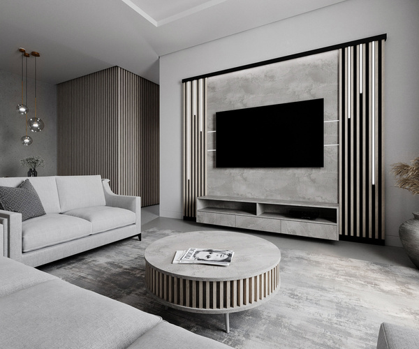 Lamele na płycie - karnisz z oświetleniem LED - 100,4 cm - Dąb Jasny