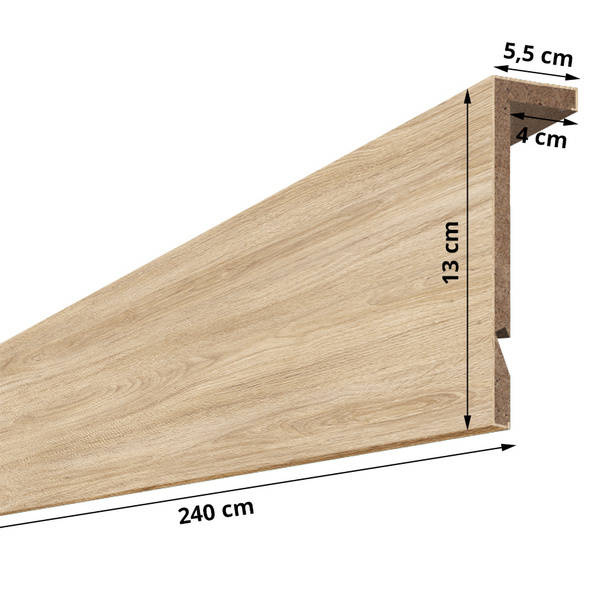 Maskownica ozdobna karnisza - zestaw z oświetleniem - Dąb Naturalny Fornitury
