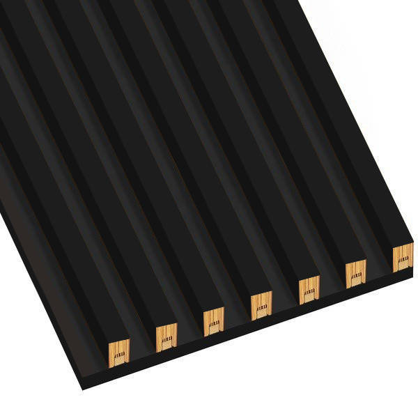 Czarny - Lamele na płycie - 7 sztuk - moduł łączący - 45,5 cm